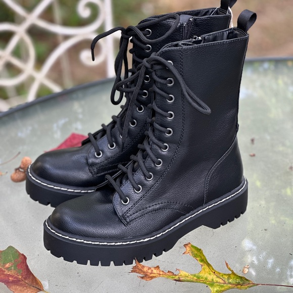 Sincerely Jules Black Combat Boots 7.5 NEW - Picture 6 of 8